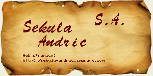 Sekula Andrić vizit kartica